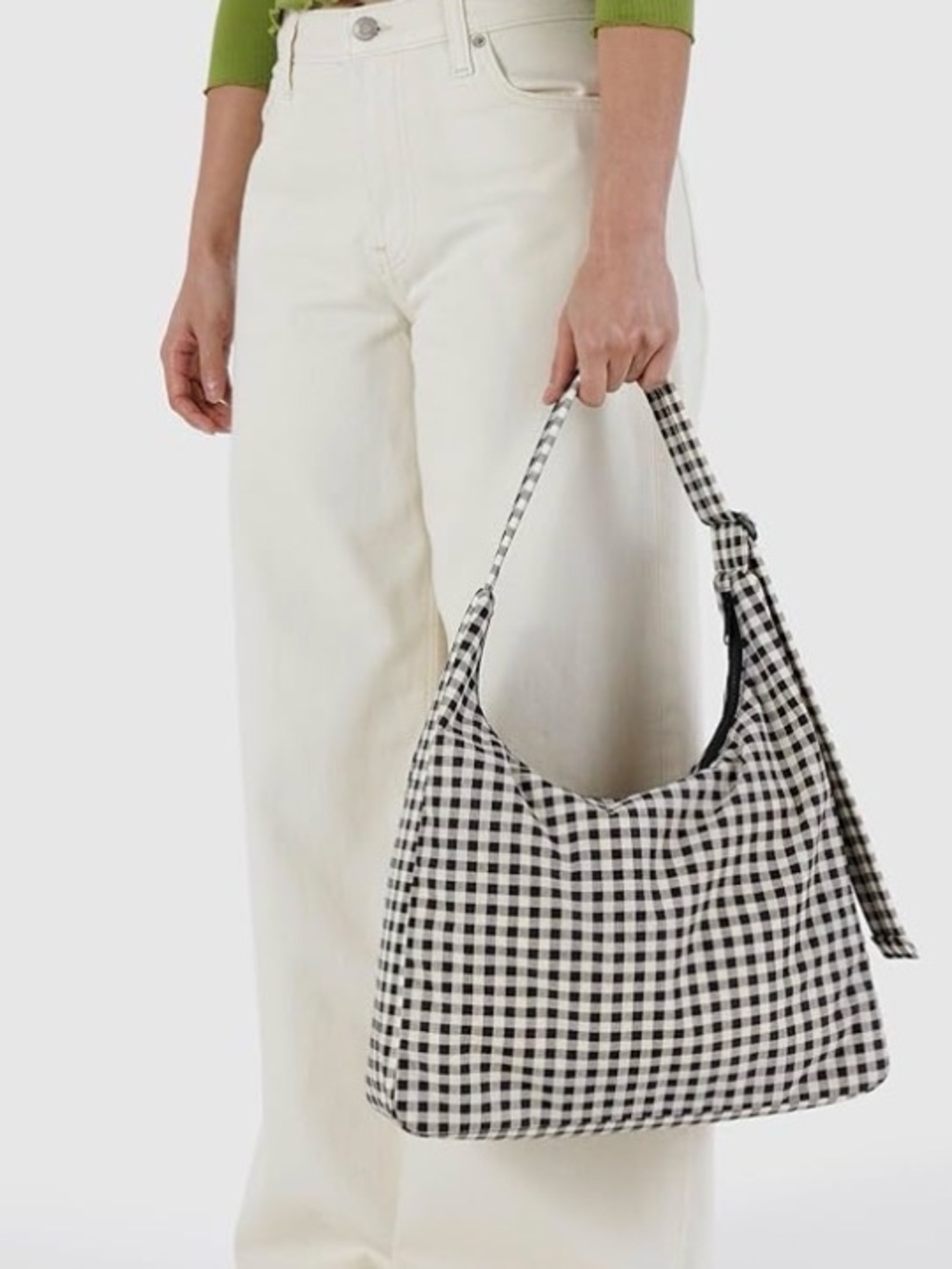 Baggu Nylon Shoulder Bag - black & white gingham
